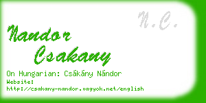 nandor csakany business card
