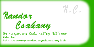 nandor csakany business card